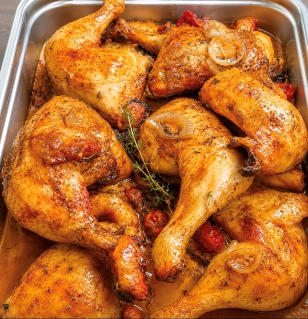 Cuisses de poulet rôties au thym